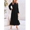 imagePRETTYGARDEN Womens Fall Elegant Long Sleeve Maxi Dress Swiss Dot A Line Flowy Casual Holiday Party Going Out DressesBlack