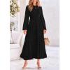 imagePRETTYGARDEN Womens Fall Elegant Long Sleeve Maxi Dress Swiss Dot A Line Flowy Casual Holiday Party Going Out DressesBlack