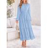 imagePRETTYGARDEN Womens Fall Elegant Long Sleeve Maxi Dress Swiss Dot A Line Flowy Casual Holiday Party Going Out DressesLight Blue