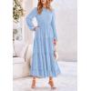 imagePRETTYGARDEN Womens Fall Elegant Long Sleeve Maxi Dress Swiss Dot A Line Flowy Casual Holiday Party Going Out DressesLight Blue