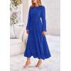 imagePRETTYGARDEN Womens Fall Elegant Long Sleeve Maxi Dress Swiss Dot A Line Flowy Casual Holiday Party Going Out DressesRoyal Blue