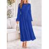 imagePRETTYGARDEN Womens Fall Elegant Long Sleeve Maxi Dress Swiss Dot A Line Flowy Casual Holiday Party Going Out DressesRoyal Blue