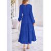 imagePRETTYGARDEN Womens Fall Elegant Long Sleeve Maxi Dress Swiss Dot A Line Flowy Casual Holiday Party Going Out DressesRoyal Blue