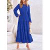 imagePRETTYGARDEN Womens Fall Elegant Long Sleeve Maxi Dress Swiss Dot A Line Flowy Casual Holiday Party Going Out DressesRoyal Blue