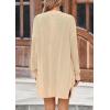 imagePRETTYGARDEN Womens Fall Loose Open Front Cardigan Long Sleeve Cable Knit Sweaters Lightweight Outwear with PocketsApricot