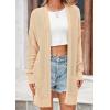 imagePRETTYGARDEN Womens Fall Loose Open Front Cardigan Long Sleeve Cable Knit Sweaters Lightweight Outwear with PocketsApricot
