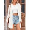 imagePRETTYGARDEN Womens Fall Loose Open Front Cardigan Long Sleeve Cable Knit Sweaters Lightweight Outwear with PocketsBeige White