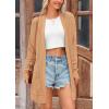 imagePRETTYGARDEN Womens Fall Loose Open Front Cardigan Long Sleeve Cable Knit Sweaters Lightweight Outwear with PocketsCamel