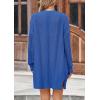 imagePRETTYGARDEN Womens Fall Loose Open Front Cardigan Long Sleeve Cable Knit Sweaters Lightweight Outwear with PocketsLight Blue