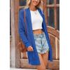 imagePRETTYGARDEN Womens Fall Loose Open Front Cardigan Long Sleeve Cable Knit Sweaters Lightweight Outwear with PocketsLight Blue