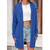 imagePRETTYGARDEN Womens Fall Loose Open Front Cardigan Long Sleeve Cable Knit Sweaters Lightweight Outwear with PocketsLight Blue
