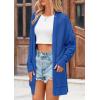 imagePRETTYGARDEN Womens Fall Loose Open Front Cardigan Long Sleeve Cable Knit Sweaters Lightweight Outwear with PocketsLight Blue