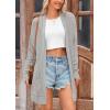 imagePRETTYGARDEN Womens Fall Loose Open Front Cardigan Long Sleeve Cable Knit Sweaters Lightweight Outwear with PocketsLight Grey