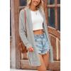 imagePRETTYGARDEN Womens Fall Loose Open Front Cardigan Long Sleeve Cable Knit Sweaters Lightweight Outwear with PocketsLight Grey