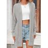 imagePRETTYGARDEN Womens Fall Loose Open Front Cardigan Long Sleeve Cable Knit Sweaters Lightweight Outwear with PocketsLight Grey