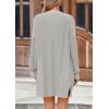 imagePRETTYGARDEN Womens Fall Loose Open Front Cardigan Long Sleeve Cable Knit Sweaters Lightweight Outwear with PocketsLight Grey