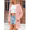 imagePRETTYGARDEN Womens Fall Loose Open Front Cardigan Long Sleeve Cable Knit Sweaters Lightweight Outwear with PocketsLight Pink
