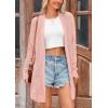 imagePRETTYGARDEN Womens Fall Loose Open Front Cardigan Long Sleeve Cable Knit Sweaters Lightweight Outwear with PocketsLight Pink