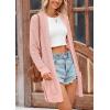 imagePRETTYGARDEN Womens Fall Loose Open Front Cardigan Long Sleeve Cable Knit Sweaters Lightweight Outwear with PocketsLight Pink