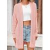 imagePRETTYGARDEN Womens Fall Loose Open Front Cardigan Long Sleeve Cable Knit Sweaters Lightweight Outwear with PocketsLight Pink