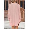 imagePRETTYGARDEN Womens Fall Loose Open Front Cardigan Long Sleeve Cable Knit Sweaters Lightweight Outwear with PocketsLight Pink