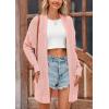 imagePRETTYGARDEN Womens Fall Loose Open Front Cardigan Long Sleeve Cable Knit Sweaters Lightweight Outwear with PocketsLight Pink