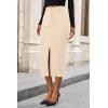 imagePRETTYGARDEN Womens Fall Midi Pencil Skirts Dressy Casual Work Office High Waisted Trendy Winter Corduroy Skirt with SlitBeige