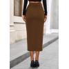 imagePRETTYGARDEN Womens Fall Midi Pencil Skirts Dressy Casual Work Office High Waisted Trendy Winter Corduroy Skirt with SlitBrown