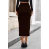 imagePRETTYGARDEN Womens Fall Midi Pencil Skirts Dressy Casual Work Office High Waisted Trendy Winter Corduroy Skirt with SlitCoffee