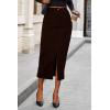 imagePRETTYGARDEN Womens Fall Midi Pencil Skirts Dressy Casual Work Office High Waisted Trendy Winter Corduroy Skirt with SlitCoffee