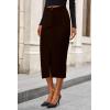 imagePRETTYGARDEN Womens Fall Midi Pencil Skirts Dressy Casual Work Office High Waisted Trendy Winter Corduroy Skirt with SlitCoffee