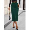 imagePRETTYGARDEN Womens Fall Midi Pencil Skirts Dressy Casual Work Office High Waisted Trendy Winter Corduroy Skirt with SlitDark Green