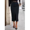 imagePRETTYGARDEN Womens Fall Midi Pencil Skirts Dressy Casual Work Office High Waisted Trendy Winter Corduroy Skirt with SlitDark Grey