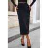 imagePRETTYGARDEN Womens Fall Midi Pencil Skirts Dressy Casual Work Office High Waisted Trendy Winter Corduroy Skirt with SlitDark Grey