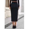 imagePRETTYGARDEN Womens Fall Midi Pencil Skirts Dressy Casual Work Office High Waisted Trendy Winter Corduroy Skirt with SlitDark Grey