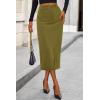 imagePRETTYGARDEN Womens Fall Midi Pencil Skirts Dressy Casual Work Office High Waisted Trendy Winter Corduroy Skirt with SlitGreen