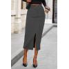 imagePRETTYGARDEN Womens Fall Midi Pencil Skirts Dressy Casual Work Office High Waisted Trendy Winter Corduroy Skirt with SlitGrey