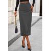 imagePRETTYGARDEN Womens Fall Midi Pencil Skirts Dressy Casual Work Office High Waisted Trendy Winter Corduroy Skirt with SlitGrey