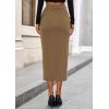 imagePRETTYGARDEN Womens Fall Midi Pencil Skirts Dressy Casual Work Office High Waisted Trendy Winter Corduroy Skirt with SlitKhaki