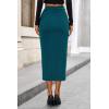 imagePRETTYGARDEN Womens Fall Midi Pencil Skirts Dressy Casual Work Office High Waisted Trendy Winter Corduroy Skirt with SlitLake Blue
