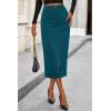 imagePRETTYGARDEN Womens Fall Midi Pencil Skirts Dressy Casual Work Office High Waisted Trendy Winter Corduroy Skirt with SlitLake Blue