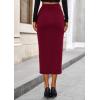 imagePRETTYGARDEN Womens Fall Midi Pencil Skirts Dressy Casual Work Office High Waisted Trendy Winter Corduroy Skirt with SlitWine Red