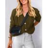 imagePRETTYGARDEN Womens Knit Cardigan Sweaters Casual Long Sleeve Open Front Button Up Ribbed Fall Sweater JacketsArmy Green
