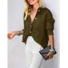 imagePRETTYGARDEN Womens Knit Cardigan Sweaters Casual Long Sleeve Open Front Button Up Ribbed Fall Sweater JacketsArmy Green