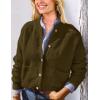 imagePRETTYGARDEN Womens Knit Cardigan Sweaters Casual Long Sleeve Open Front Button Up Ribbed Fall Sweater JacketsArmy Green