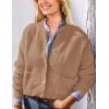 imagePRETTYGARDEN Womens Knit Cardigan Sweaters Casual Long Sleeve Open Front Button Up Ribbed Fall Sweater JacketsCamel