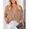 imagePRETTYGARDEN Womens Knit Cardigan Sweaters Casual Long Sleeve Open Front Button Up Ribbed Fall Sweater JacketsCamel