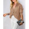 imagePRETTYGARDEN Womens Knit Cardigan Sweaters Casual Long Sleeve Open Front Button Up Ribbed Fall Sweater JacketsCamel