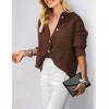 imagePRETTYGARDEN Womens Knit Cardigan Sweaters Casual Long Sleeve Open Front Button Up Ribbed Fall Sweater JacketsCoffee