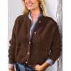 imagePRETTYGARDEN Womens Knit Cardigan Sweaters Casual Long Sleeve Open Front Button Up Ribbed Fall Sweater JacketsCoffee